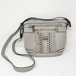 B.O.C. Born Of Concept Light Gray Faux Leather Westerley Bucket Crossbody